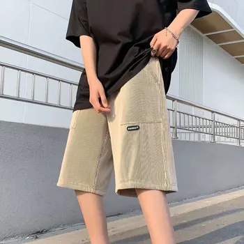Ice svilene hlače za moške poletne novo korejska različica ohlapne gube osebnost ulica spot debelo oznako pet-točka hlače