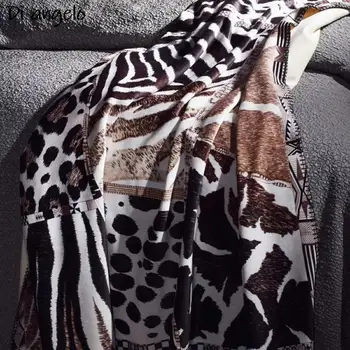 Luksuzni Brocade Žamet Evropske Leopard Tiskanja Niz Vzorec Klimatska Naprava Udoben Pisarniški Postelja Kritje Odeja Odeja Bedspread #/