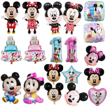 1 Kos Risanka Mickey Miške Minnie Otrok Rojstni dan Dekoracijo Aluminija Film, Balon Party Dekoracijo Mickey mouse Balon