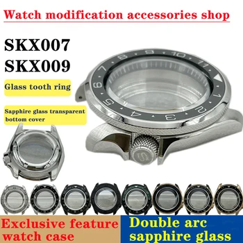 SKX007/9 dodatna oprema stekla zob obroč safir pregleden spodnji pokrov spremenjen primeru primerna za Seiki gibanje potapljanje watch