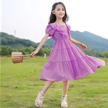 Nova Najstniška Dekleta, Obleko Poletje 2023 Moda Otroci Priložnostne Princesa Obleke Plaži Obleko za Dekle Otrok Vestido 6 8 10 12 Let