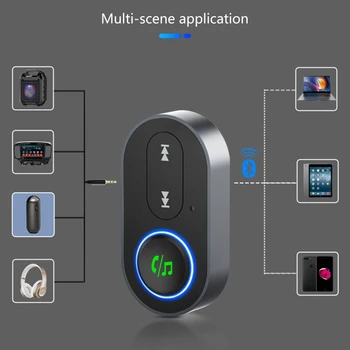 Bluetooth-združljiv Sprejemnik Brezžični Zvočni Adapter 3.5 mm Aux za Prostoročno uporabo z Mic Glasbeni Sprejemnik Podpira Glasovne Broadcast D7YA