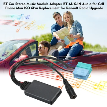 Avtomobilski Stereo Glasbe Modul Adapter BT AUX-IN, Audio za Mobilni Telefon Pad Mp3 Mini ISO 6Pin Zamenjava za Renault Radio Nadgradnjo