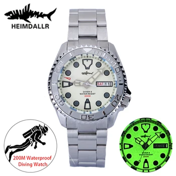 Heimdallr Ure Moških iz Nerjavečega Sapphire Kristalno Polno Svetilnostjo Izbiranje 200M Nepremočljiva Japonska NH36 Automatic Mehanski Potapljač Watch