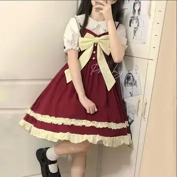 Japonski Lolita Akademija Slog Obleko Poletje Sladko Študent