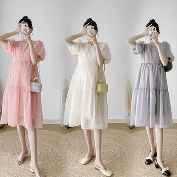 Summermaternity Obleke Nove Porodniškega Obleko Eleganten Modni Priložnostne Noseča Obleke Nositi Nosečnost Zunaj Oblačila