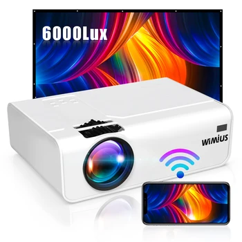WIMIUS MINI Projektor K2 WIFI Prenosni Domači Kino Kino Android Telefon 6000 LUNENS Polno HD 1080P video Projektor za Domačo Projektor