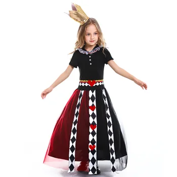 Pustni Dan Otrok Kraljica src Cosplay Kostum Otroci Otrok Poker Kraljica Dekleta Obleko Darilo Stranka Fancy