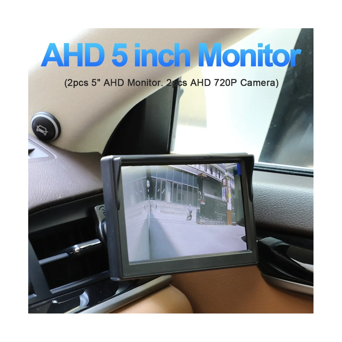 Avto AHD 5 Palčni Digitalni Pogledu Strani Zaslona Ogledalo Sistem z 2 720P HD Night Vision Stranski Pogled Kamere Črna+Bela