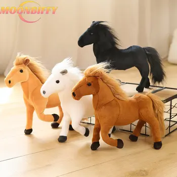 1pc 25 cm Simulacije Konj Plišastih Igrač Srčkan Polnjene Živali Lutka Mehko Realne Konj Igrača Otroci Darilo za Rojstni dan Doma Dekoracijo