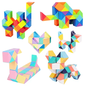 24-72 Segmente Čarobno Pravilo Kača Rubix Cubo Multi-Barvni 3D Puzzle Fidget Igrače Transformable Kocke Otrok za Izobraževanje Igrače Cubo Magico