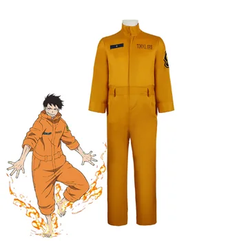 Ogenj Sile Cosplay Shinra Kusakabe Enotno jumpsuit Anime Znakov Uspešnosti Kostum Strip Show Oblačila