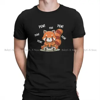 Rdeči Panda Ailurus Fulgens Poliester TShirts Igrati Igre Značilno moška T Majica Smešno Vrhovi Velikost S-6XL
