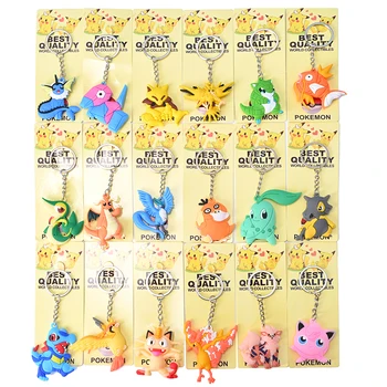 NOVO Pokemon Anime figuric Pikachu Zlitine Silikonski Keychain Pribor Obesek Vrečko ključe Obesek za Rojstni dan Darila