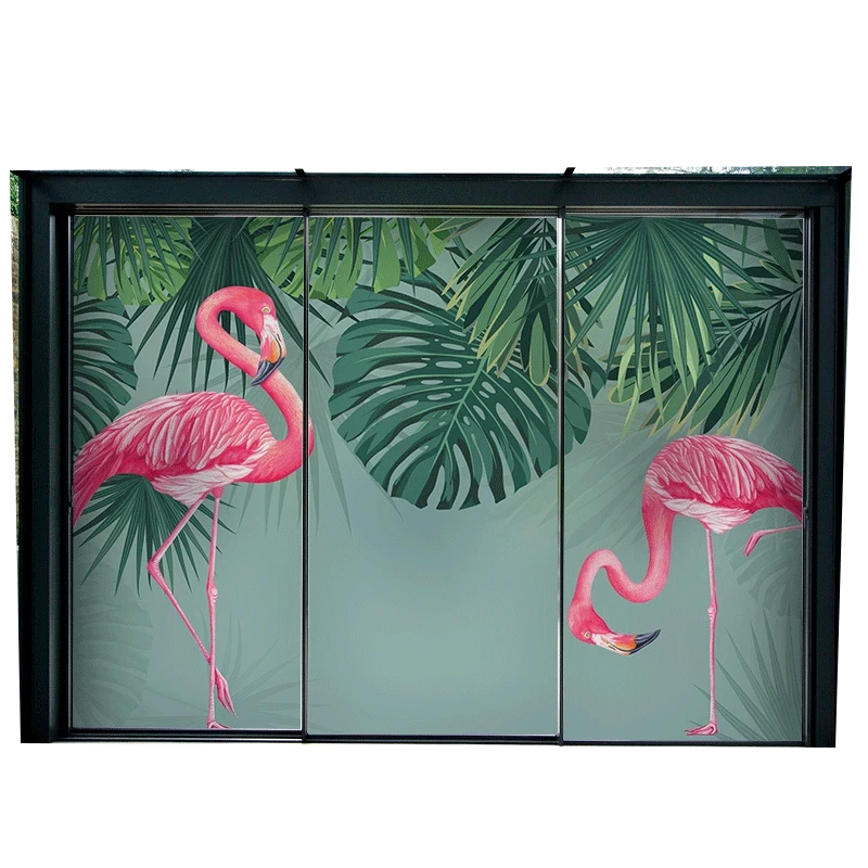 Elektrostatični adsorpcije stekla nalepke okno svetlobe dekorativna kopalnica stekla anti-glare papir okno papir flamingo