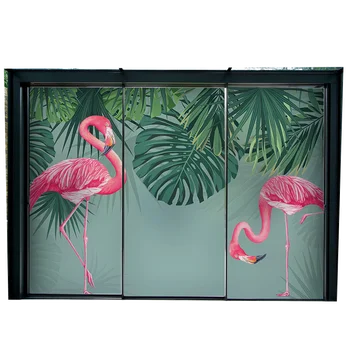 Elektrostatični adsorpcije stekla nalepke okno svetlobe dekorativna kopalnica stekla anti-glare papir okno papir flamingo