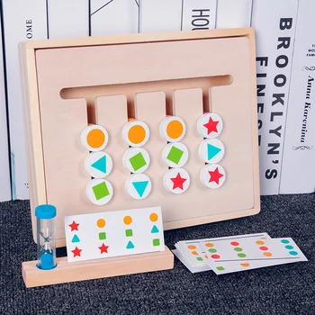 Otrok Lesene Igre Puzzle Učni Pripomočki Montessori Začetku Izobraževalne Oblike Za Ujemanje Barv Igrača Logično Razmišljanje Usposabljanje Igrača