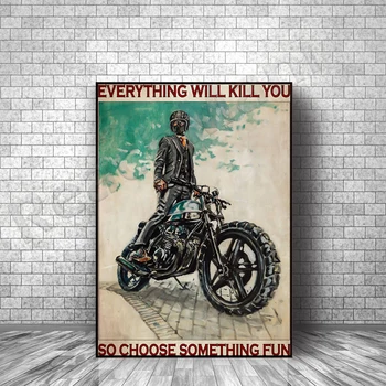Vse, kar bo ubil, zato izberite nekaj smešno, plakati, motorno kolo, darila, kolesarje, motorno kolo, plakati, motorno kolo, ljubimec darila