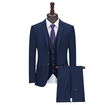 Moške Formalno Obleko Set 3-kos Slim Fit Poslovnih Delo Poroko Fazi Tailcoat Modni Visoke Kakovosti Moški Komplet (Jakna+Tank Zgornji del+Hlače）