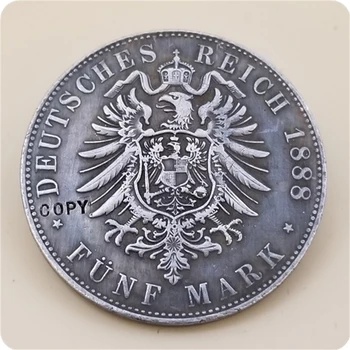 1888 nemški članice (Prusija)5 Mark - Friedrich III KOPIJA KOVANCA 