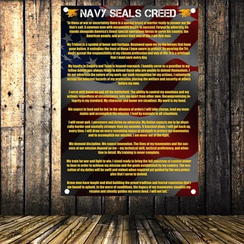 NAVY SEALS CREED Ameriške Zastave, Transparente, Umetnosti Doma Dekor Visi zastava 4 Gromments v Vogalih Sten Umetniško Platno Stensko Slikarstvo