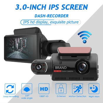 Dvojno Objektiv Avto Video Snemalnik G-senzor, Auto Video Kamera v Avtomobilu Podatkov Diktafon z WIFI Parkiranje Zaslon 110 Stopnja širokokotni
