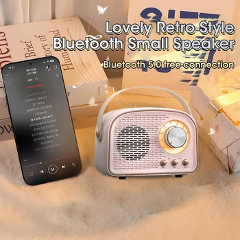 2023NEW Retro Hifi Stereo Bluetooth V5.0 Zvočnik Prenosni Brezžični Letnik Zvočnik Plastičnih 3W Polni delovni razpon 50hz-18khz Predvajalnik Glasbe