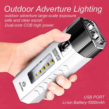 Visoka Kakovost Močna LED Svetilka Taktično Svetilko za ponovno Polnjenje USB 18650 Kampiranje na Prostem Led Svetilka brezplačna dostava 1pc