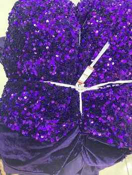 najnovejše Nigerijski žamet čipke tkanine Vijolične barve, Bleščice, 2023 Visoko kakovostne čipke Afriške čipke tkanine poročno obleko francoski očesa čipke YYZ