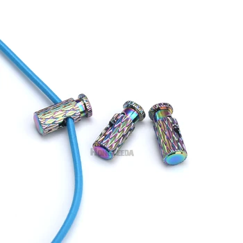 NOVO 30pcs/veliko MAVRIČNE barve kovinske zlitine zamaški preklop kabel ključavnice Vrvico zaklepanje eno luknjo za 3 mm, 4 mm kabel STP-025
