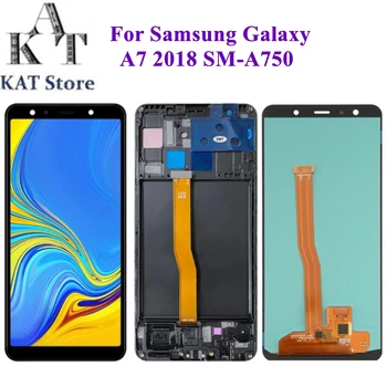 Za Samsung Galaxy A7 2018 A750 LCD zaslon na Dotik, Računalnike Polno Montaža Z Okvirjem Nadomestni Del
