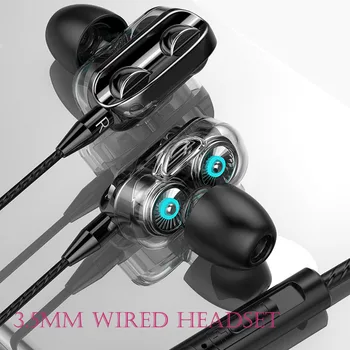Žične Slušalke Slušalke 3.5 mm Hi-fi Stereo Zmanjšanje Hrupa Čepkov Športne Slušalke z Mikrofonom za iPhone Xiaomi Huawei Samsung