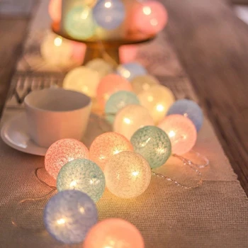Bombaž Žogo Svetlobe LED Pravljica Cvet Svetovne Svetlobe Dom otroška Spalnica Božično zabavo, Vrt, Počitnice Razsvetljava Dekoracija