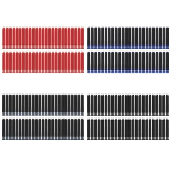 50 Kos Nadomestno Polnjenje za Pero Gladko Črnilo Hitro Suhe 3.4 mm Izvrtina Premera Black/Blue/Black Blue/Red za študente