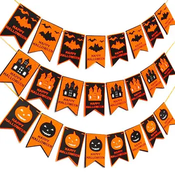 3pcs Halloween Banner Obešanje Transparentov Stranka Banner Garland Dekor Halloween 2019 dodatne Opreme, Rekvizitov, Zastavami in Transparenti