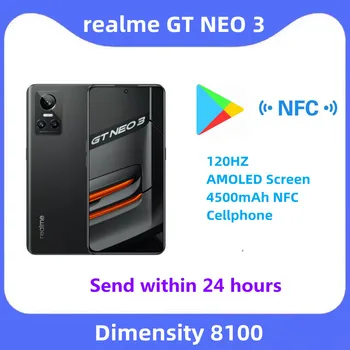 realme GT NEO 3 5G Pametni 80/150W Super Charge Dimensity 8100 Igre Mobilni Telefon 120HZ AMOLED Zaslon 4500mAh NFC mobilni telefon