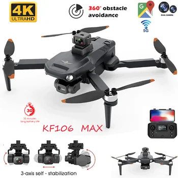KF106 Max GPS True HD 4k Dual Camera 5G WIFI FPV Poklicno 3-Osni Gimbal Brushless Motor Helikopter Zložljive RC Quadcopter