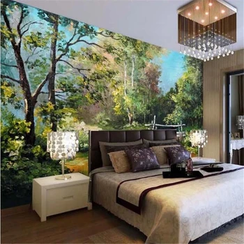 papier peint ozadje po Meri 3d photo freske velik ročno naslikane pokrajine oljna slika v ozadju stene dreves, gozda 3d ozadje