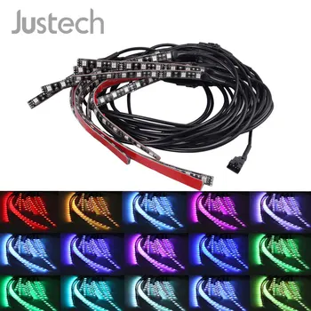 Justech 12 Kos 5050 SMD LED Svetlobni Trak Kit Za Harley Hodna Golf Multi Barve RGB avtomobilske Luči Žarnice 126LED Neon Prilagodljive Luči