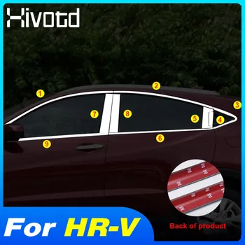Hivotd Chrome Okno Avtomobila Trim Nalepke Kritje Auto Telo Film Dekoracijo Zunanjost Pribor Styling Za Honda SSF HR-V 2015-2021