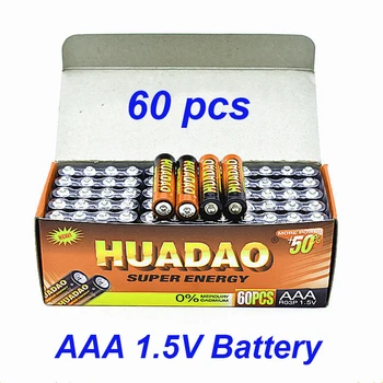 60 pcs100% Novih 1,5 v Baterije AAA Ogljikovih Baterij Varno Močne eksplozije-dokaz 1.5 Volt AAA Baterije UM4 Batery, Brez živega srebra,