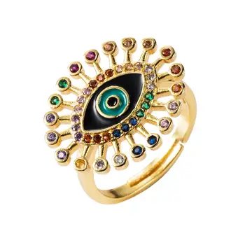Trgovina modni osebno barve cirkon oči obroč, nakit, prilagoditev žensk 18K pozlačeni bakreni prstan