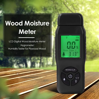 Digitalni Les Vlago Meter Zaslon z Osvetlitvijo Lesa Vlažnost Tester Vsebnost Vlage Temperatura Detektorja Vlage Test
