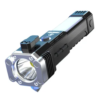 Super Svetla LED Svetilka z Varnostnimi Kladivo Stranska Svetloba Baklo Luči Prenosna Luč na Prostem Avanturo Osvetlitev Polnjenje prek kabla USB