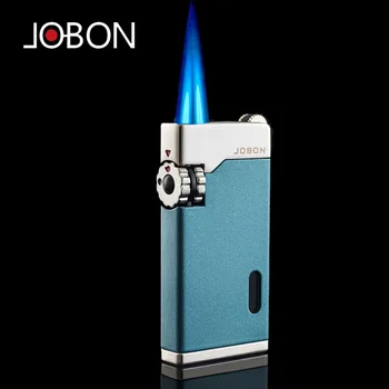 JOBON Kovinski Windproof Modri Plamen s Turbinskim Baklo Plin Lažji Zunanji Prenosni Cigar Lažji Osebnost Kreativno Darilo za Moške