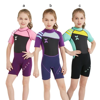 Otroci mokra Obleka Strokovne Potapljaške Obleke, Zaščitna Deskanje Oblačila Plavanje Nositi za Bazen, Plaža Nosil Črno Roza S
