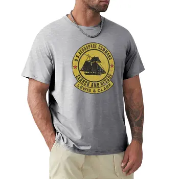 U. S. A. C. Lewis & Clark Posadke Insignia T-Shirt srčkan vrhovi vintage oblačila korejski moda znoj srajce, moške