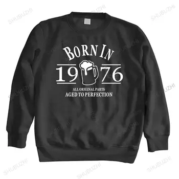 moški jesenski majica črno kapuco, ROJEN LETA 1976 blagovne znamke hoodie padec ladijskega prometa blagovne znamke zimski pulover s kapuco za fante toplo hoody euro velikost