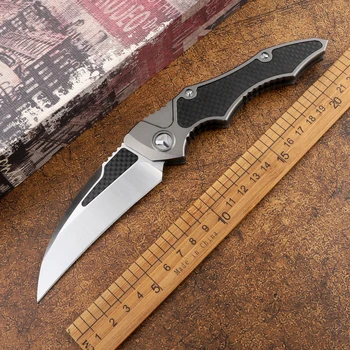 Hawk Nož D2 Jekla Rezilo Aero Aluminija + Ogljikovih Vlaken Ročaj na Prostem Taktično Lov, Obrambo, Nož Orodje Kuhinja Folding nož