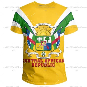 2023 Novo Poletje srednjeafriška Republika Priložnostne za Moške in Ženske Oblačila Tiskanje Moške Posadke Vratu T-Shirt Svoboden Šport Ulici Vrh
